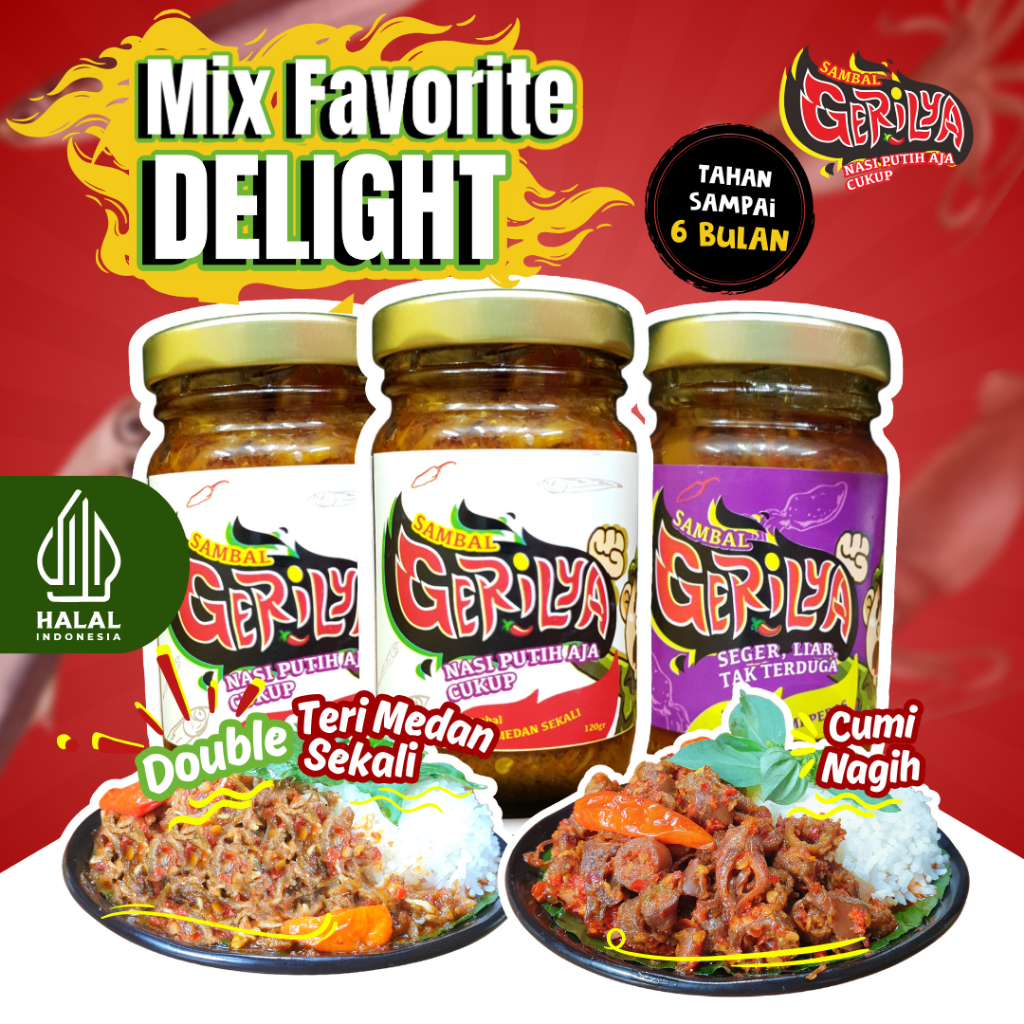 

GERILYA Mix Favorite Delight Double TerUmi (Sambal Teri Medan Sekali, Sambal Cumi Nagih)