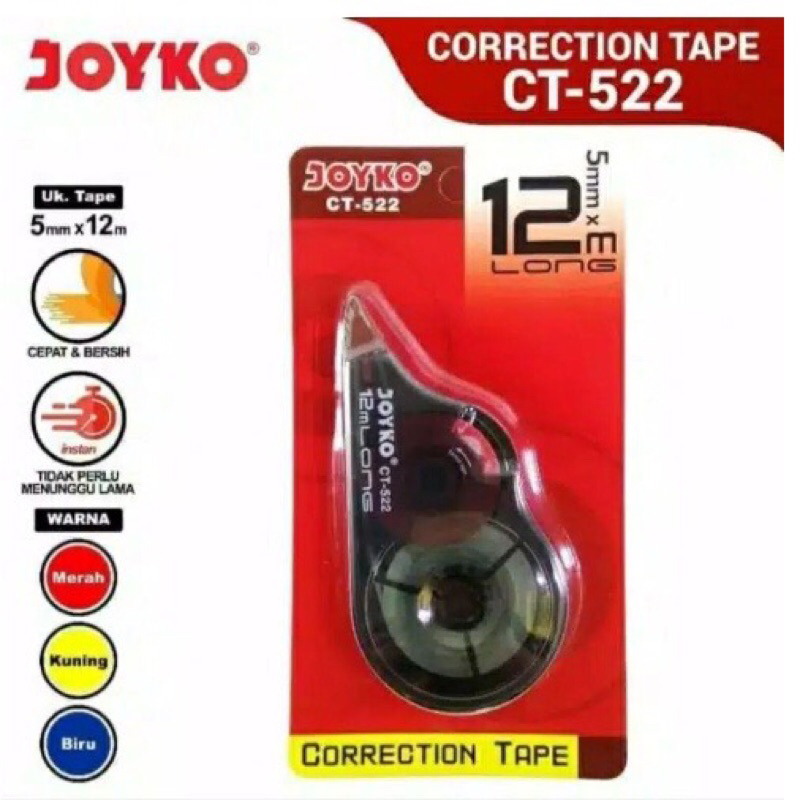 

Tipex kertas / correction tape/ Tipe x Joyko / Tipex Roll Joyko CT 522 12 Meter