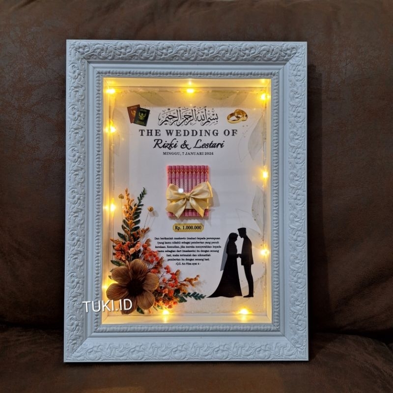 BINGKAI MAHAR RUSTIC | Frame mahar 3D rustic | Frame mahar custom sehari beres | Hantaran pernikahan