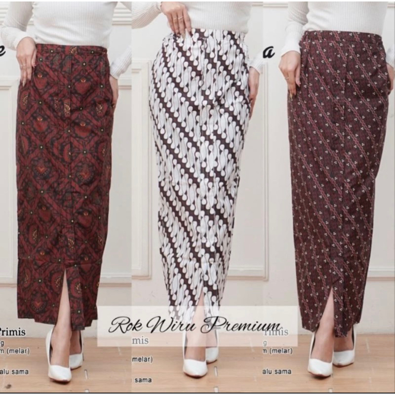 Rok Span Panjang Wiru Jarik Batik Bawahan Kebaya Instan Wisuda Bridesmaids