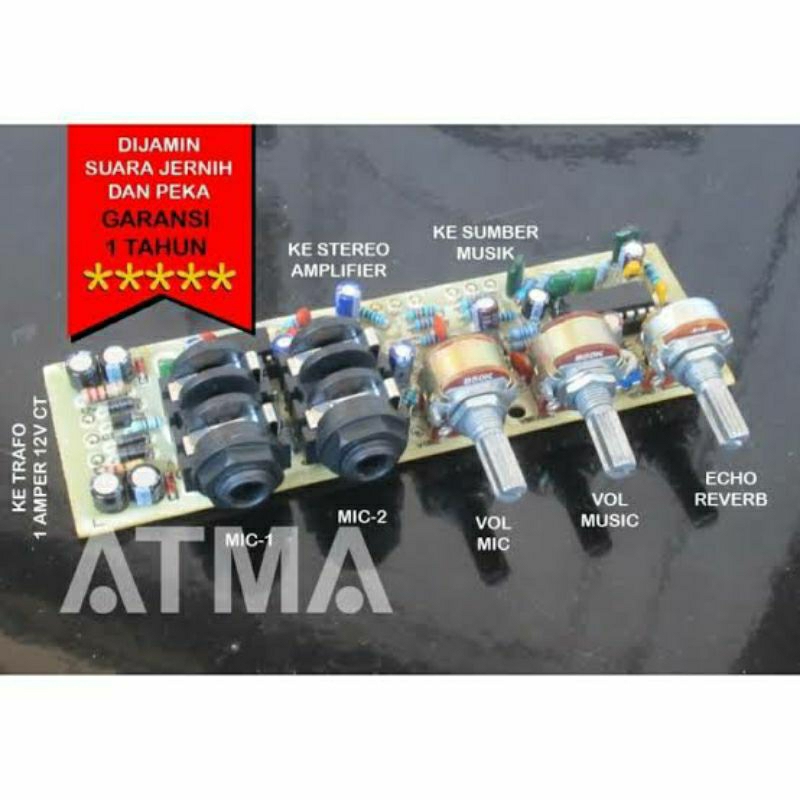 Kit Pre-amp Mic Karaoke Echo Reverb Peka Jernih Mikrofon PreAmp
