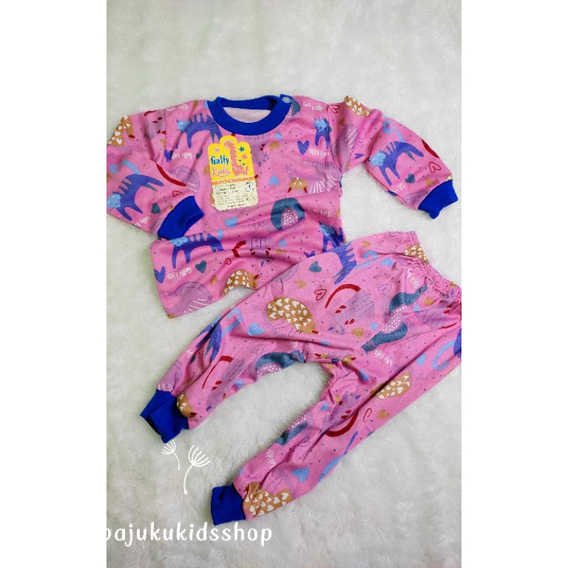 Setelan piyama anak full printing gaffy kids motif animals