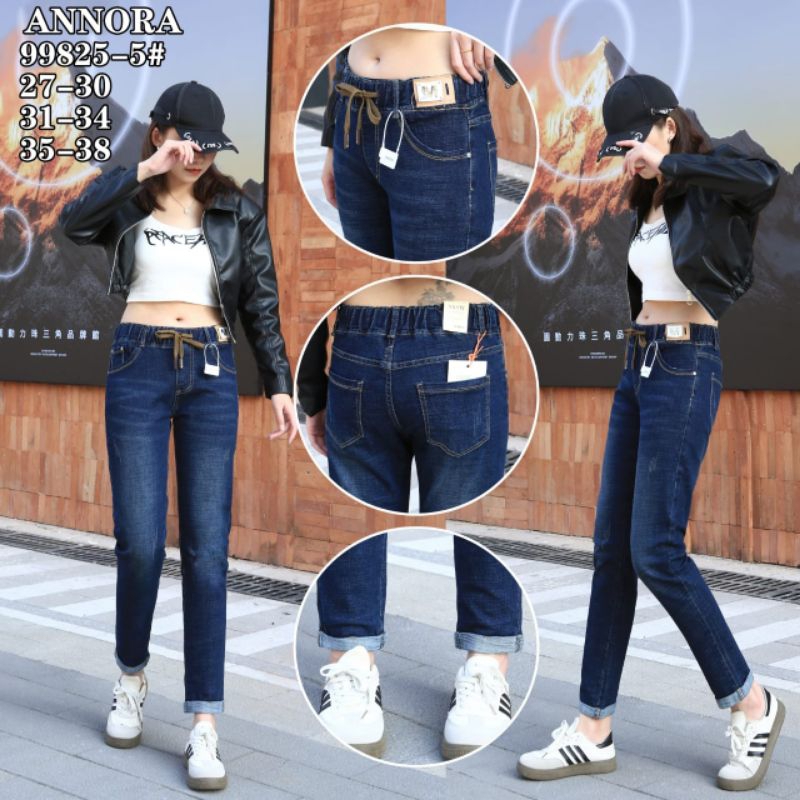 Paling Laris Celana Jeans Wanita Import Annora Pinggang Karet terlaris 2024 - Celana Skinny jeans Im