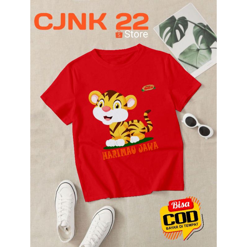 Kaos Anak/Baju Anak Keren Sablon Custom Fauna Indonesia Series Harimau Jawa