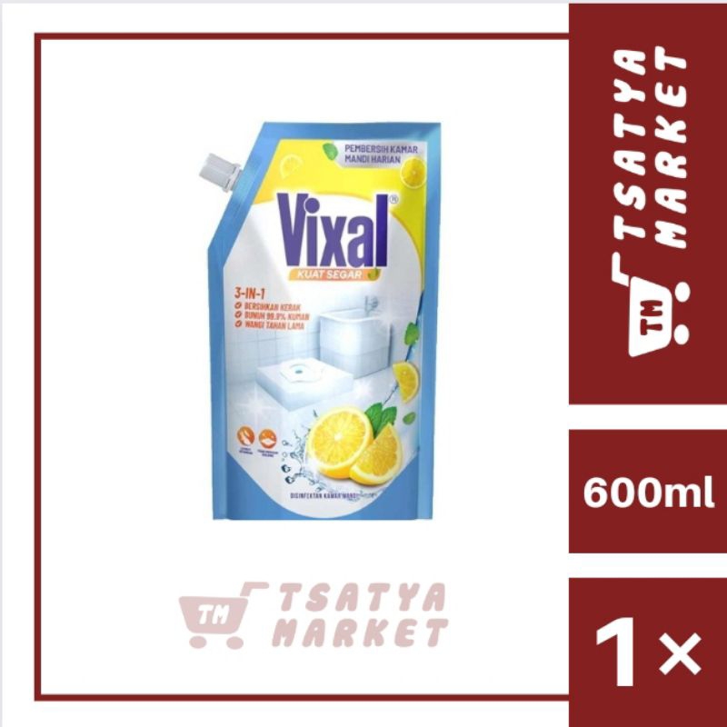 VIXAL KUAT SEGAR PEMBERSIH KAMAR MANDI REFILL 600ML