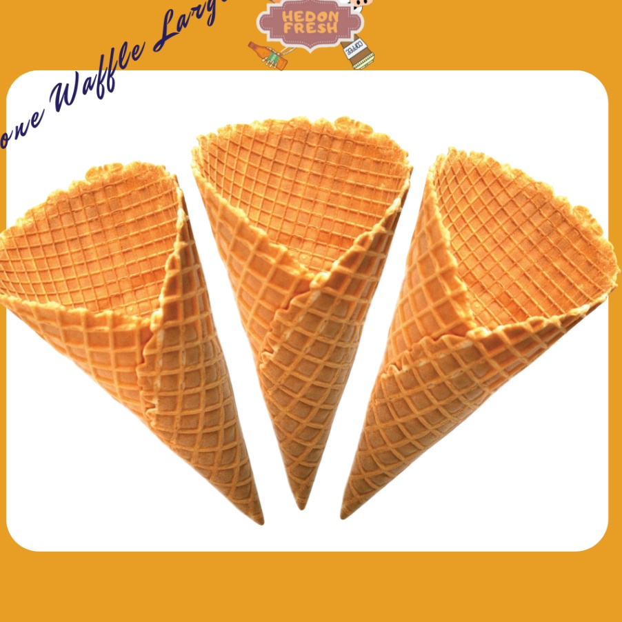 

ZGZG661 Dijamin Ori Cone Waffle Ice Cream Large Ukuran Besar KartonDus Mixue Cone