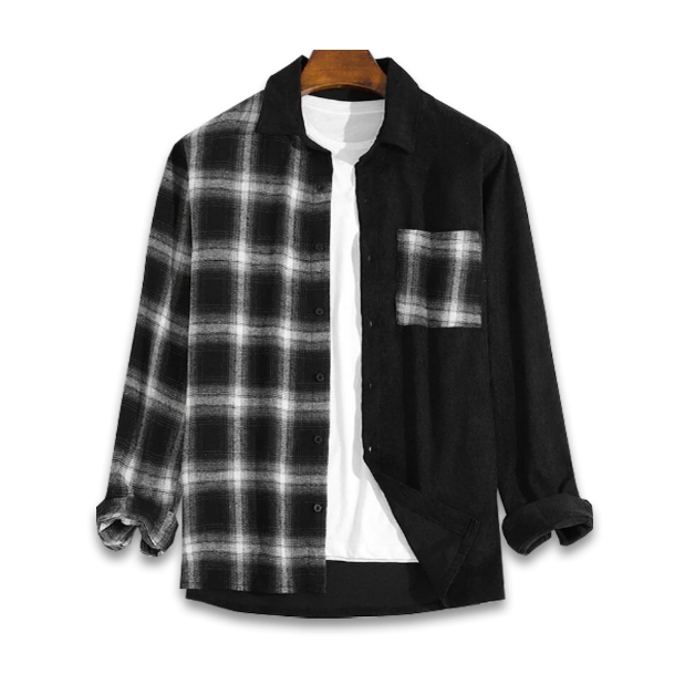 Kemeja Corduroy Mix Flannel Big Size Jumbo M-5XL