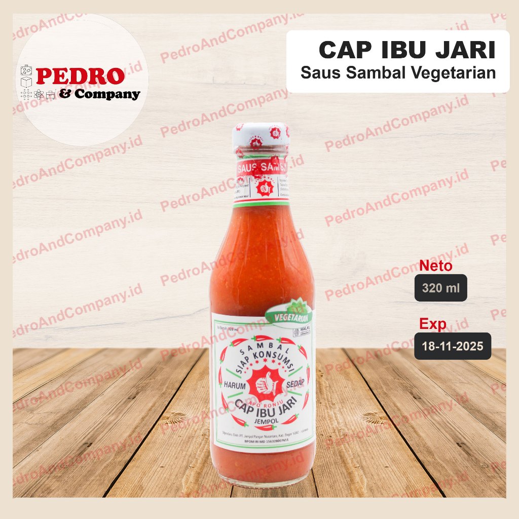 

Sambal asli cap ibu jari jempol vegetarian 320 ml - chili sauce saus sambel