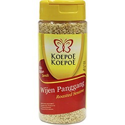 

Wijen Putih Pangggang koepoe botolan 90gr