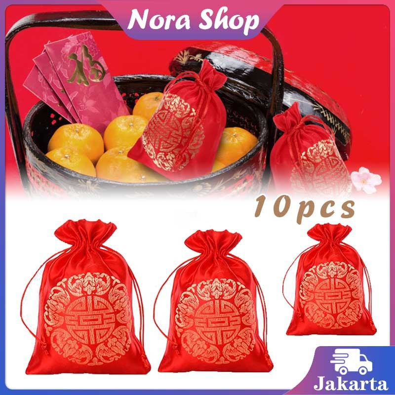 

Pouch Permen Sangjit 10pcs Kantong Permen Pernikahan Kantong Serut Souvenir Kantong Tile Wedding