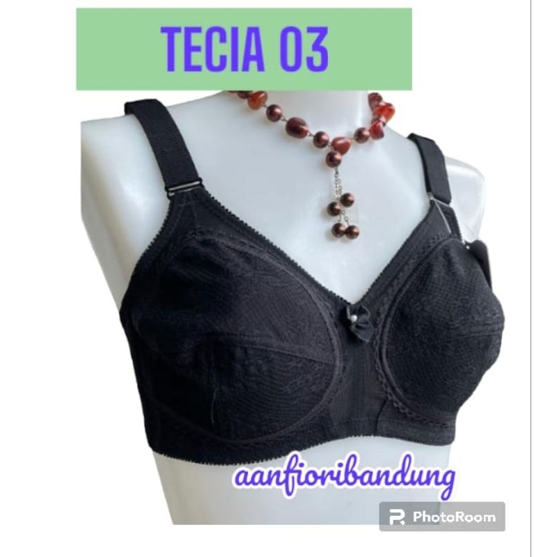 NEW - FIORI Bra TECIA Ver 03 New Lace BLACK | Bra Tanpa Kawat Tanpa Busa Kait 2 Payudara Sedang Besa