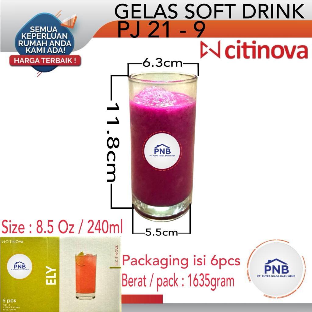 Gelas Ely | 240 mL | Citinova | Gelas Tinggi / Gelas Highball