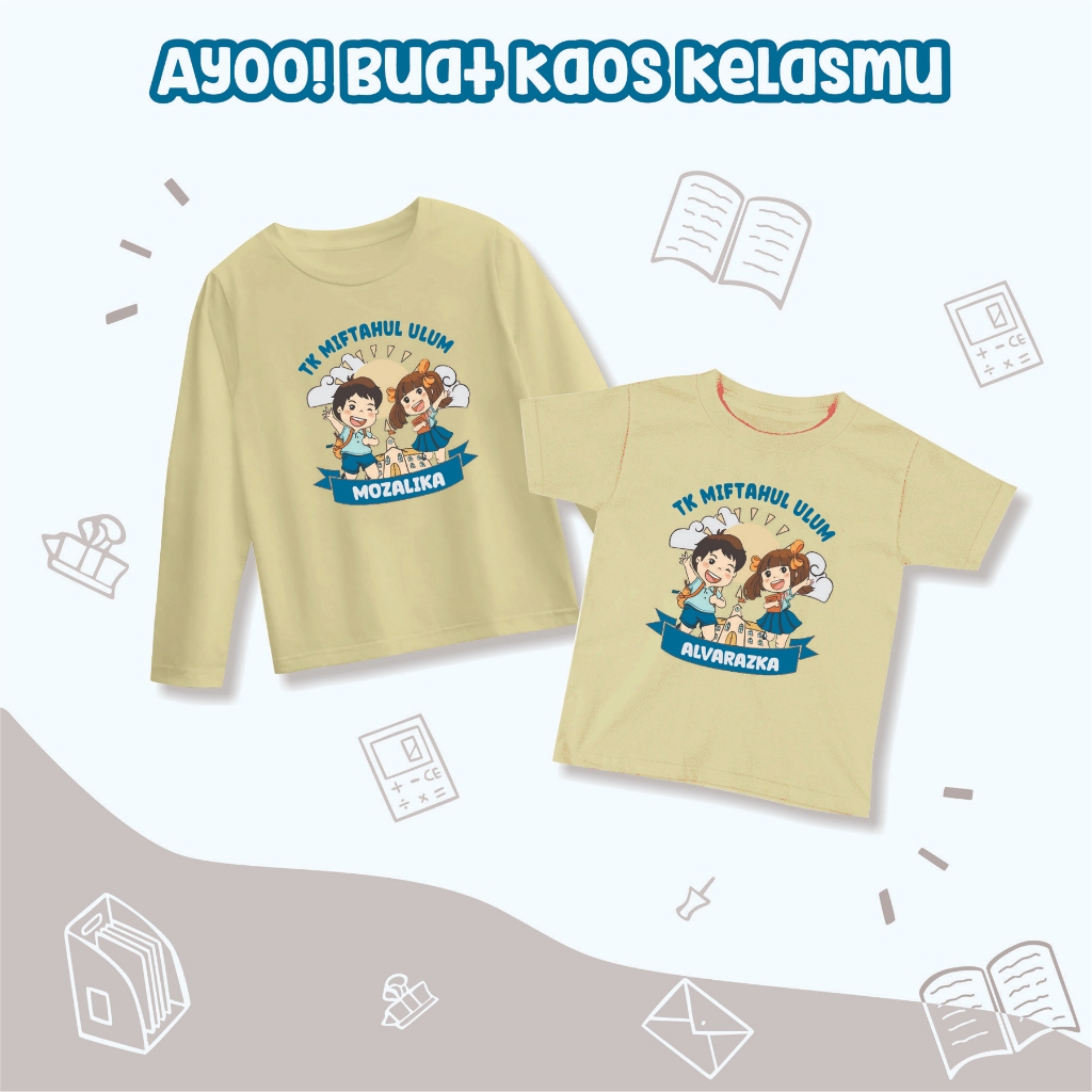 Kaos Couple Custom Anak Sekolah TK Paud SD Bisa Request Nama Anak Tersedia Lengan Pendek dan Panjang Family Gathering