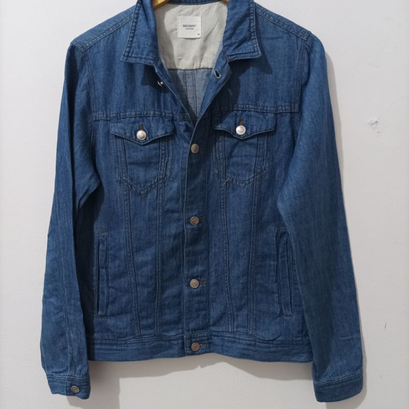 Jaket Jeans Pria Vintage - Denim Browny Vintage - Jaket Cowok - Jaket Unisex