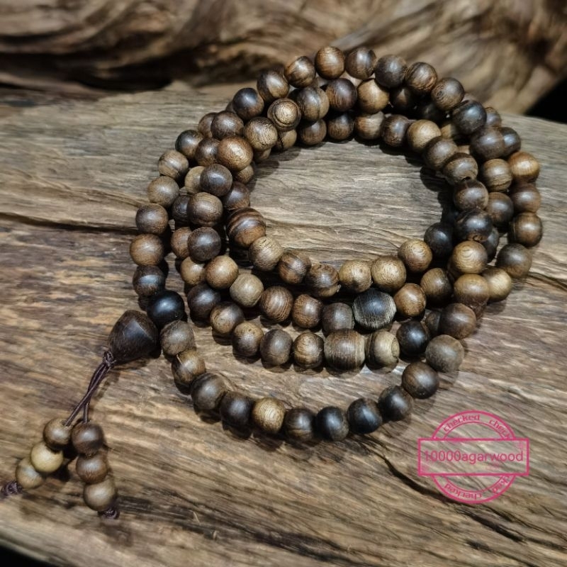 10000agarwood Tasbih gaharu Malinau 6mm 108 butir chenxiang agarwood original