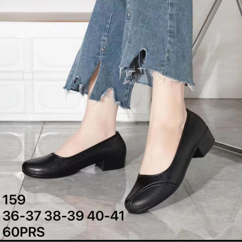 Sepatu FlatShoes Jelly Wanita Import Hitam Sepatu Hak Platform Kerja Kantor Wanita