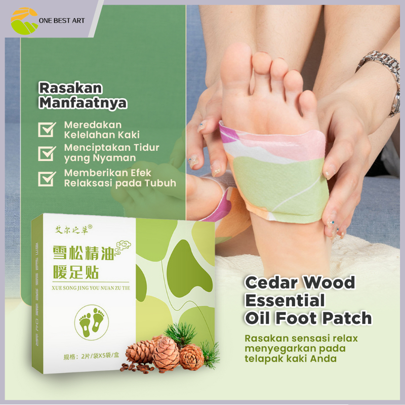 defatah.id - one best art cedar wood essential oil foot patch - relaksasi telapak kaki