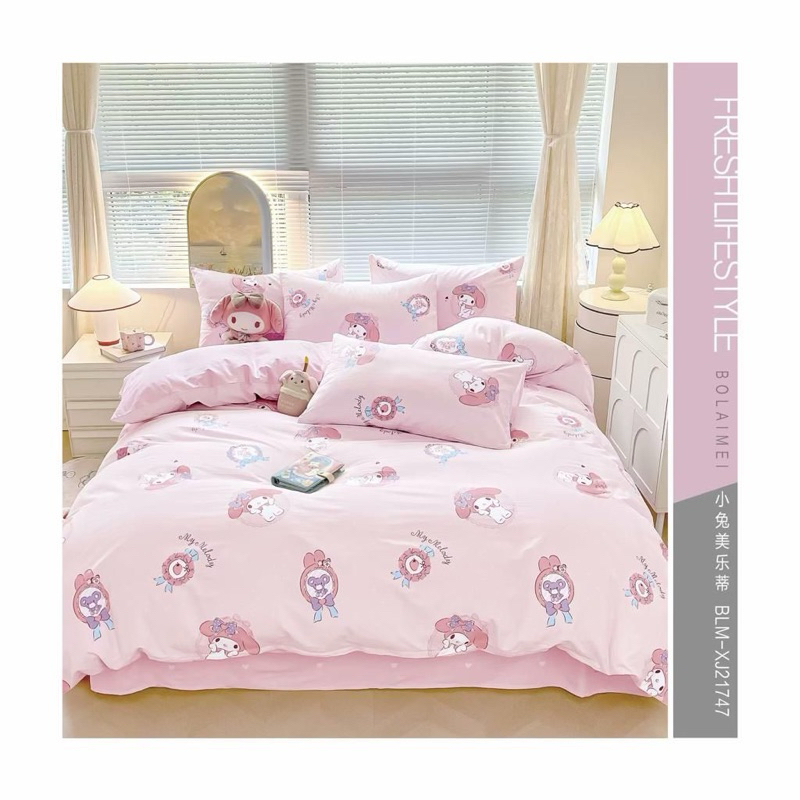 kain sprei meteran my melody katun jepang