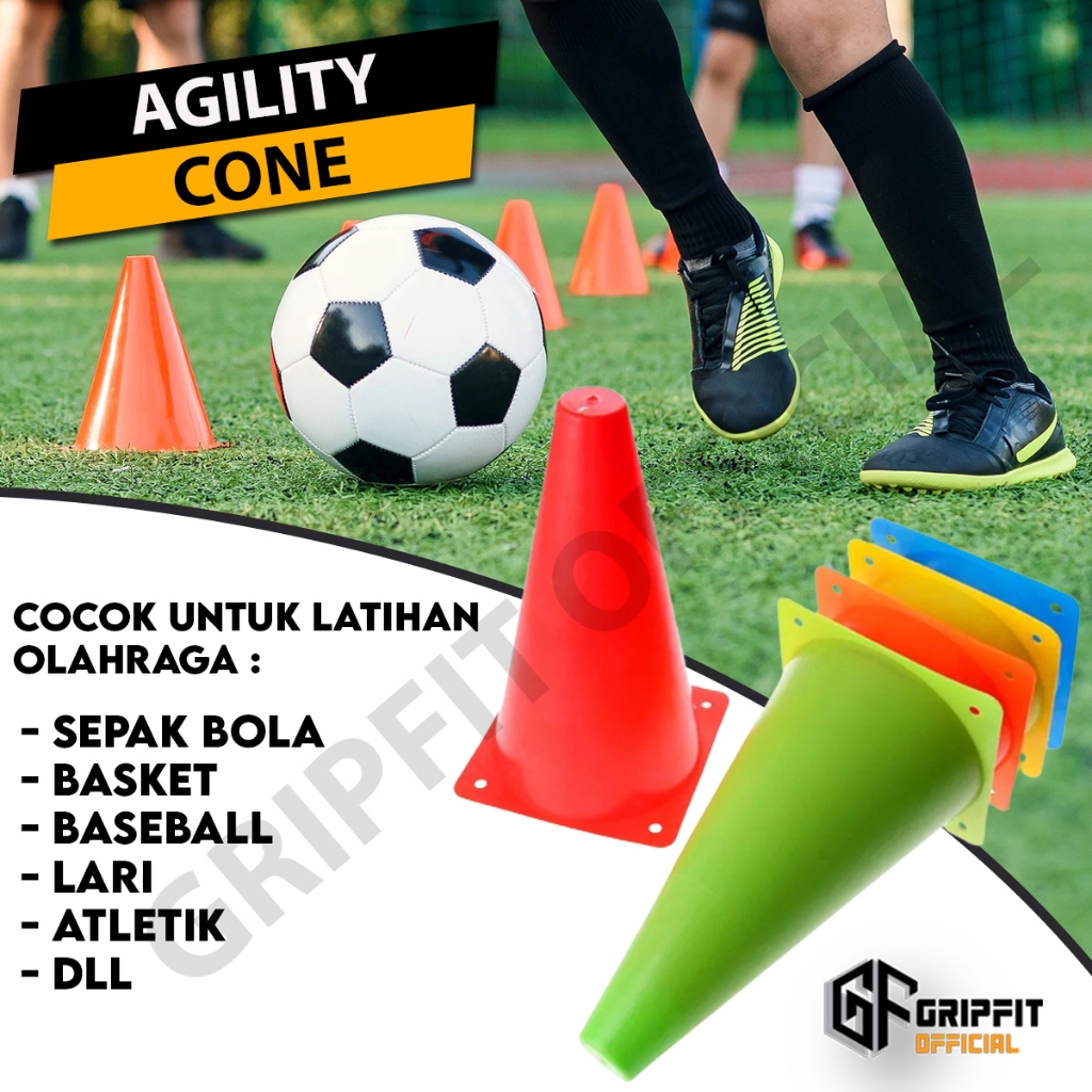 Cone Kerucut / Cone Agility / Alat Latihan Olahraga Sepak bola Futsal Skate  / Latihan Agility dan kecepatan