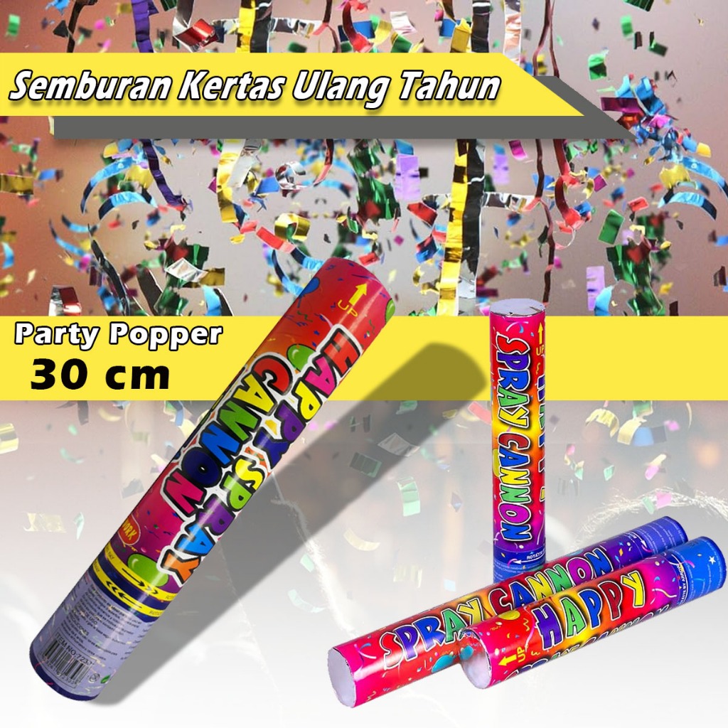 Perlengkapan Pesta Ultah Confetti Popper Party Poper Semburan Kertas Pesta Ulang Tahun - Party Poppe