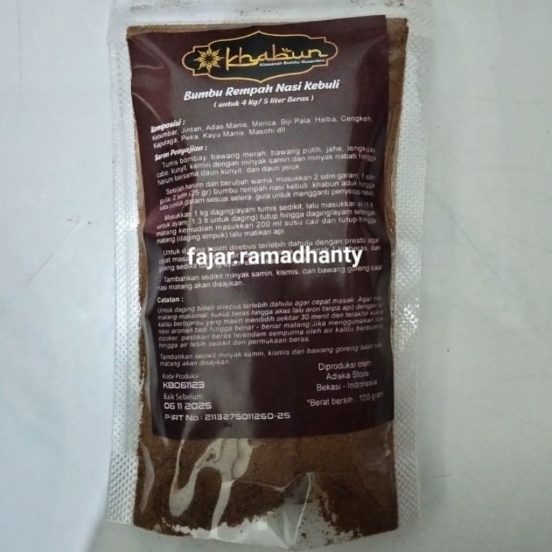 

Bumbu Kebuli Khabun 100 gr - 50 gr