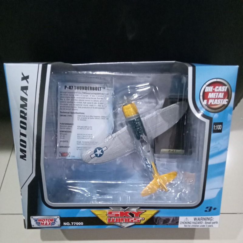 p 47 thunderbolt motormax sky wings diecast