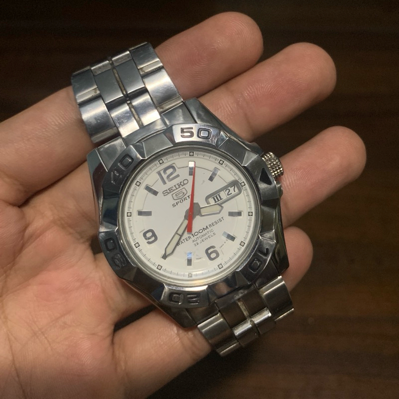 Jam Tangan Pria Seiko 5 sports automatic 7s36 transparan original bekas second seken bukan 7s26 4r36