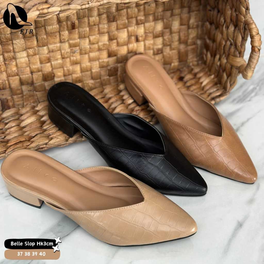 SENDAL SEPATU SLOP HAK ALIVE WANITA BELLE HAK 3CM WSK