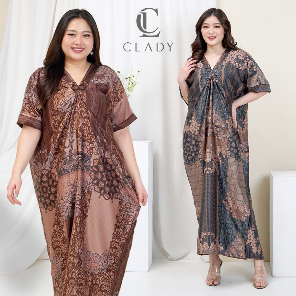 Kaftan Fuji Gamis Kaftan Batik Dress Premium Kaftan Semi Sutra Mewah Licin Tidak Menerawang By Clady
