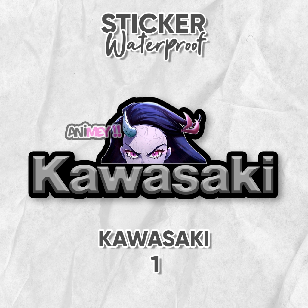 

Stiker Nezuko Logo Kawasaki / Stiker Anime Waterproof
