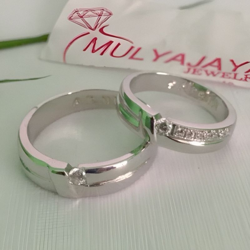 Cincin Kawin Tunangan Couple Nikah / Perak Emas Palladium