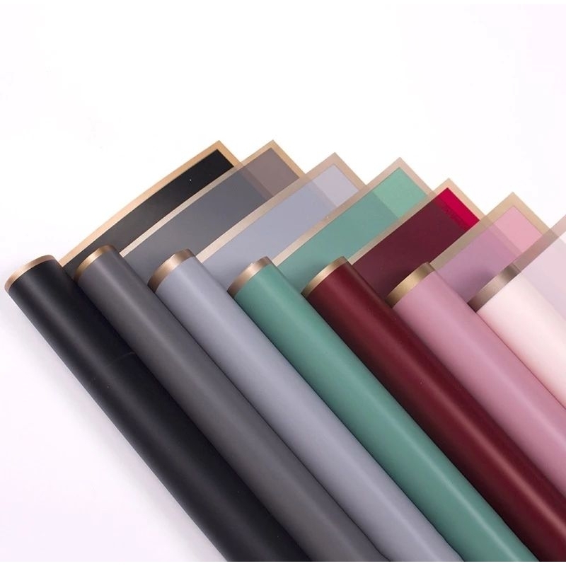 

(KODE B) KERTAS CELLOPHANE BUKET LIST GOLD KERTAS BUKET KERTAS KADO ANTI AIR