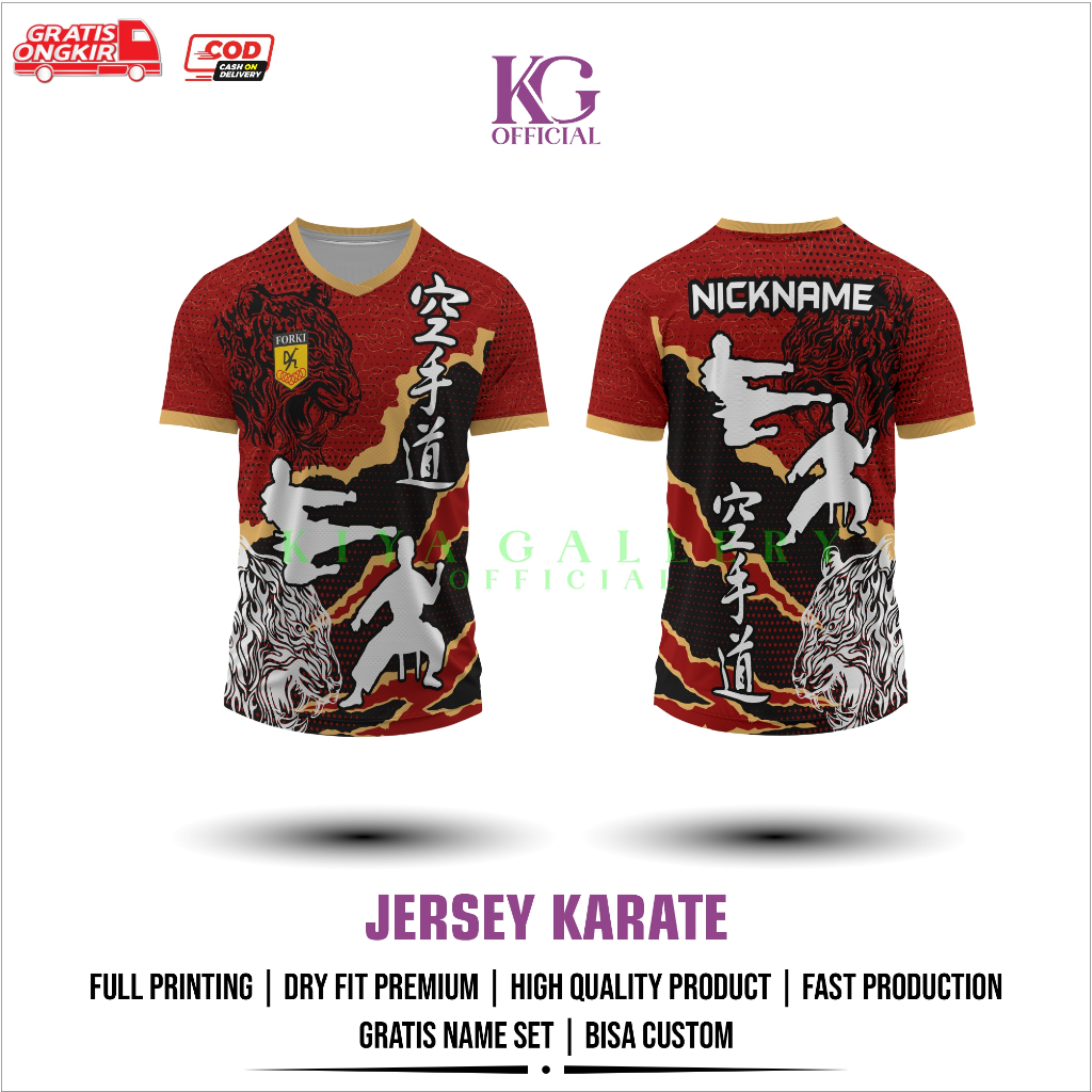 JERSEY KARATE FULL PRINTING GRATIS PASANG NAMA DAN DOJO