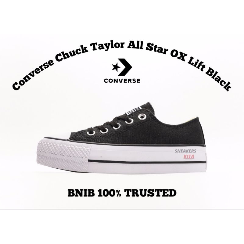 [PLATFORM] Sepatu Converse Chuck Taylor All Star Lift OX Black 560250C BNIB 100% Authentic