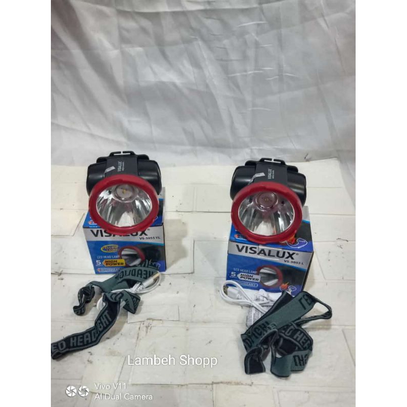 Senter kepala Sw led VS 5055L warna putih 5055YL kuning 5 watt Merk visalux Batam