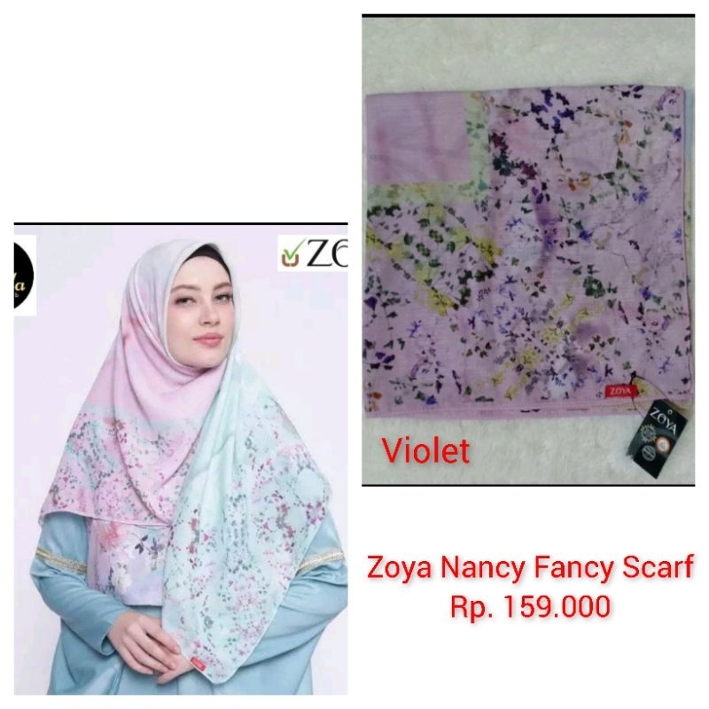 Zoya Hijab Keudung Segiempat Nancy Fancy Scarf
