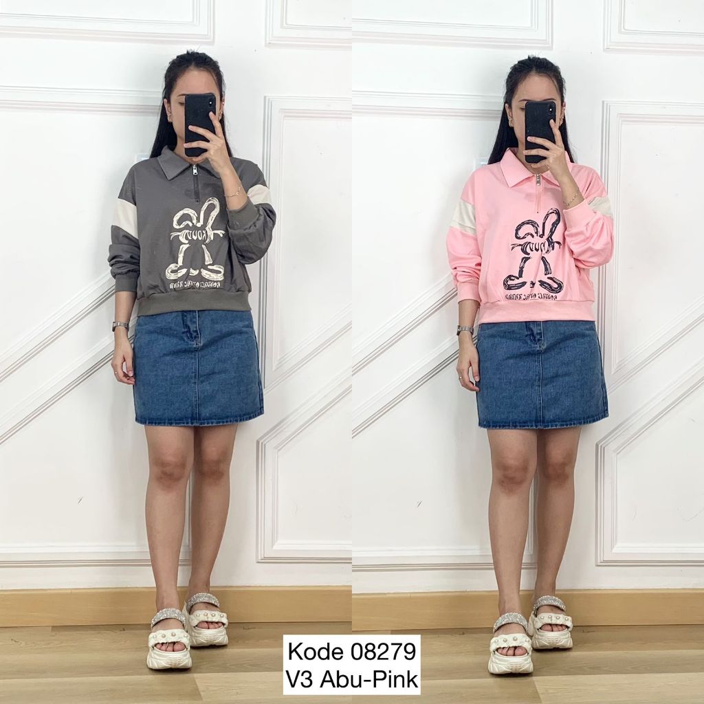 08279 SWEATER CROP COCO ANGEL VARIASI MOTIF FRENCH 2021 / CAPABILITY 92 / AND BUNNY KOUD MOTIF FULL 