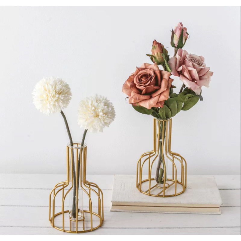 Vas Bunga Besi Nordic Skandinavian - Vas Bunga Gold - Vas Bunga Besi - Hiasan Rumah
