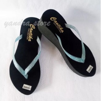 Sandal wedges jepit jelly wanita