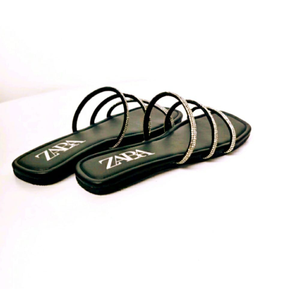 Sandal selop wanita ban3 tali mutiara ZR-03