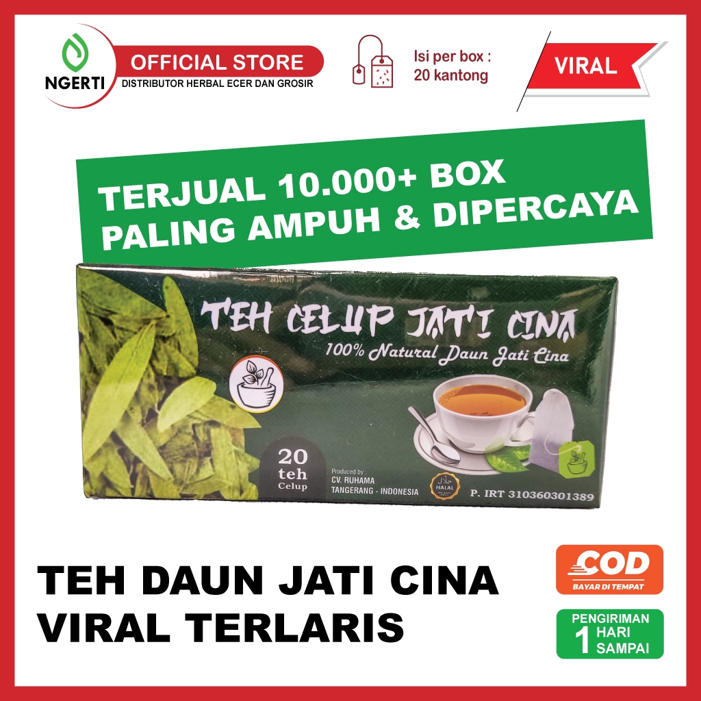 

RUHAMA Teh Daun Jati Cina Viral 20 Kantong - Daun Jati Cina Import Khasiat Pelangsing