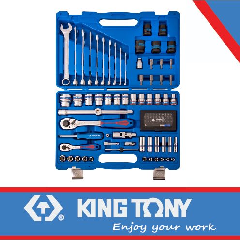 96PC 1/4" & 1/2"DR SOCKET & WRENCH TOOL SET 6PT - KING TONY SC7396MR