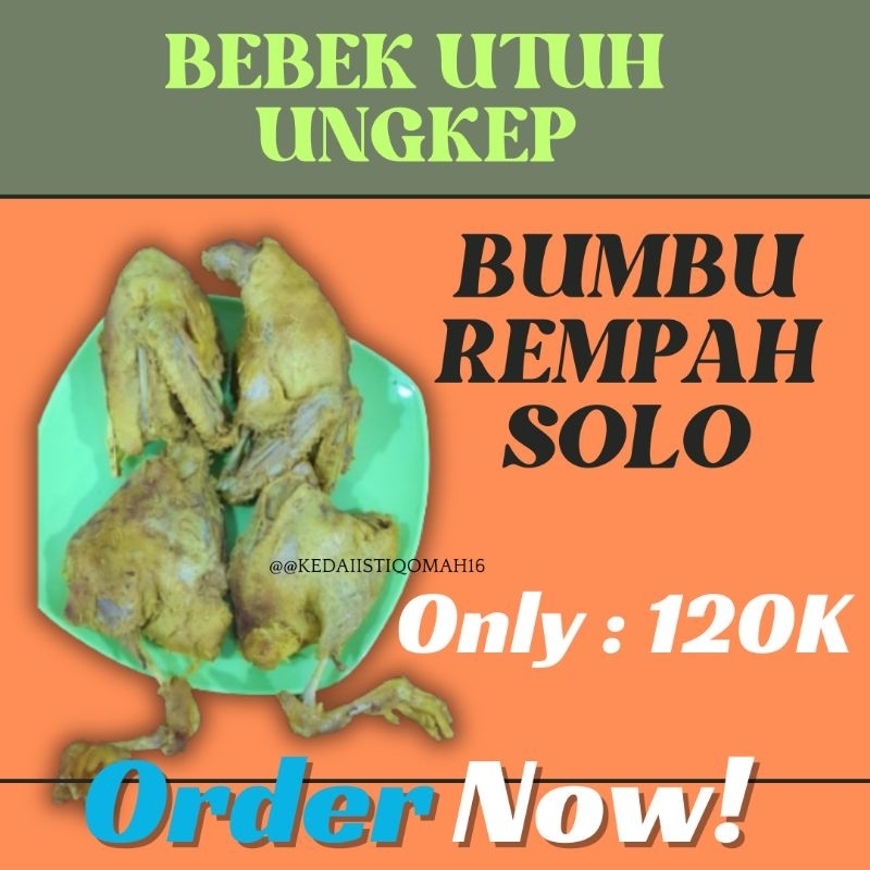 

BEBEK UNGKEP 1 EKOR POTONG 4 BESAR