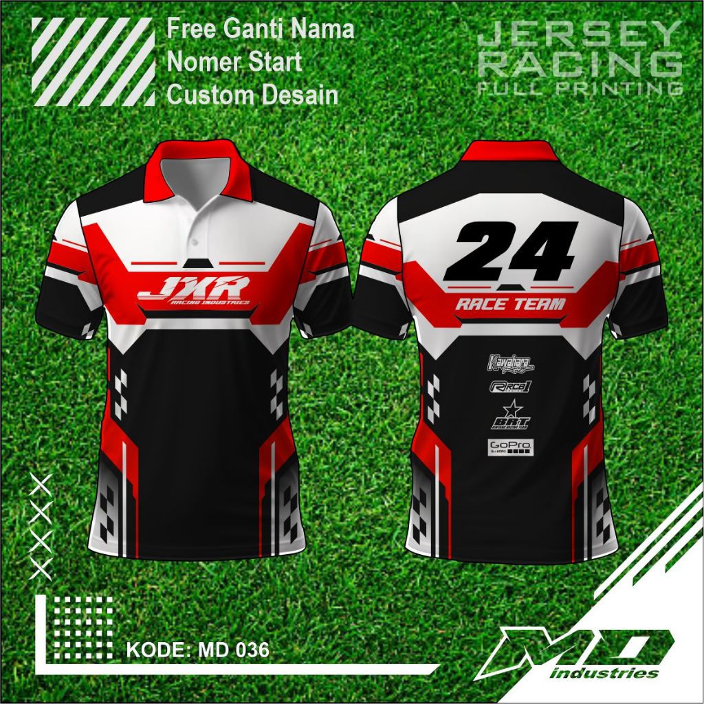 Jersey Racing Simple Keren Baju Racing Full Printing ( Custom Nama - Nomer ) - Baju Balap Printing -