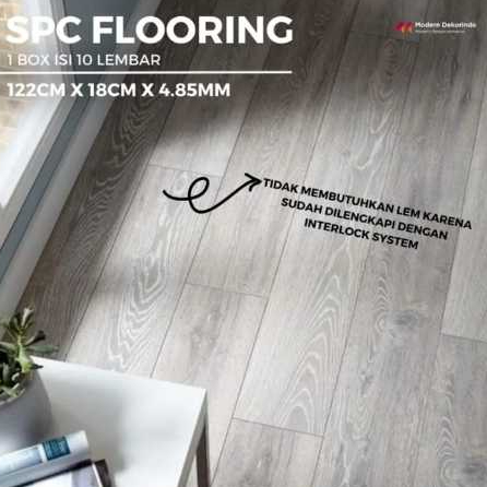 Modern Dekorindo | Lantai SPC 4.85mm | SPC Flooring | Lantai SPC Motif Kayu | Lantai Kayu Anti Rayap