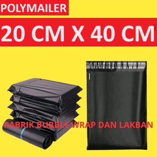 

Polymailer Hitam Ekonomis [20x40] isi 100 pcs - Polymailer Lem Warna hitam