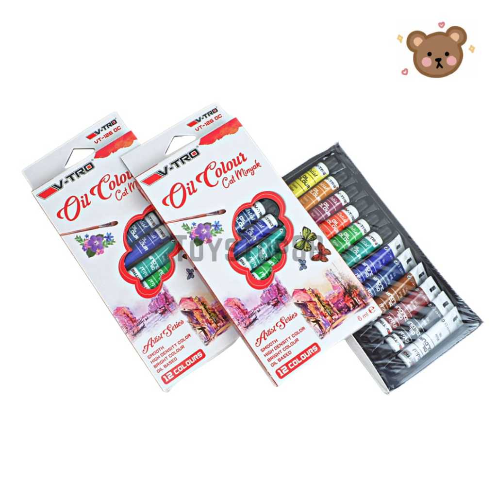 

Cat Minyak Oil Colour V-tro 12 Warna - Oil Color Painting Set - Cat Minyak untuk Melukis Vitro Vtro