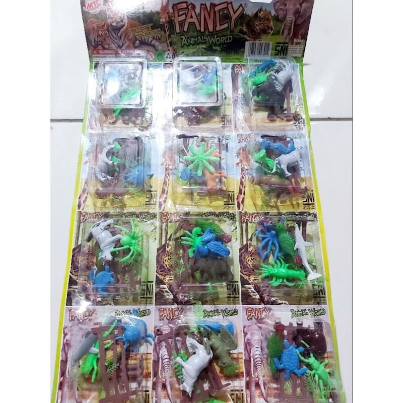 Mainan animal set 12 pcs