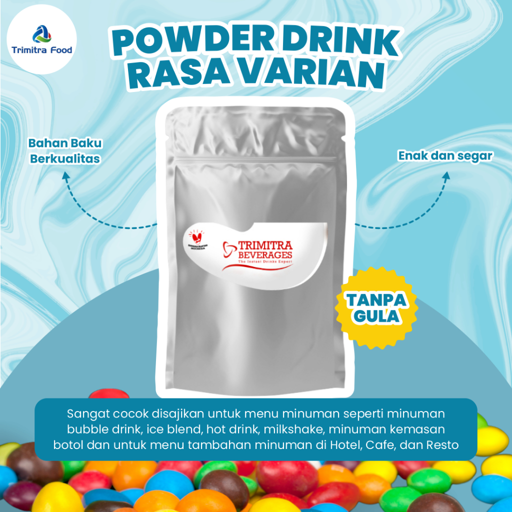 

Bubuk Minuman Powder Drink Aneka Rasa Varian Lainnya Plain Tanpa Gula 1 Kg Halal