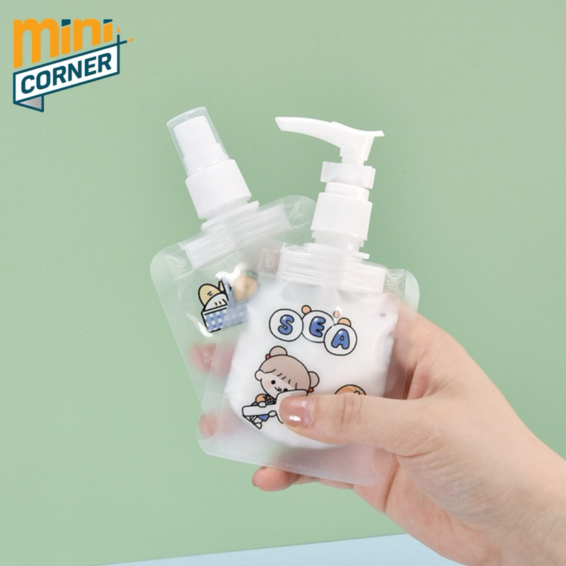 MINICORNER- PLASTIK POLOS TRAVELING POUCH STORAGE ORGANIZER TAS TRAVEL POUCH SKINCARE BOTOL ISI